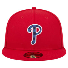 Philadelphia Phillies New Era Checkered Undervisor 59FIFTY Fitted Hat - Red - New Era Sale