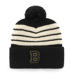 Boston Bruins '47 Old Time Hockey Barn Cuffed Knit Hat with Pom - Black - NHL 201534453