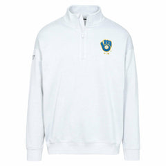 Milwaukee Brewers Levelwear Murray Core Logo Quarter-Zip Pullover Top - White - MLB on Sale