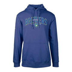 Milwaukee Brewers Levelwear Cooperstown Collection Podium Retro Spellout Pullover Hoodie - Royal - MLB Discount