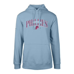 Philadelphia Phillies Levelwear Cooperstown Collection Podium Retro Spellout Pullover Hoodie - Light Blue - MLB on Sale