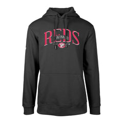 Cincinnati Reds Levelwear Cooperstown Collection Podium Retro Spellout Pullover Hoodie - Black - MLB Online
