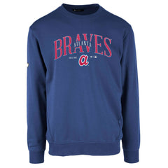 Atlanta Braves Levelwear Zane Cooperstown Collection Retro Spellout Pullover Sweatshirt - Royal - MLB on Sale