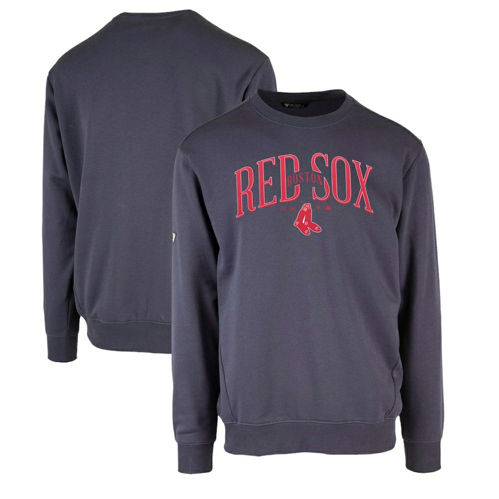 Boston Red Sox Levelwear Zane Cooperstown Collection Retro Spellout Pullover Sweatshirt - Navy - MLB Discount