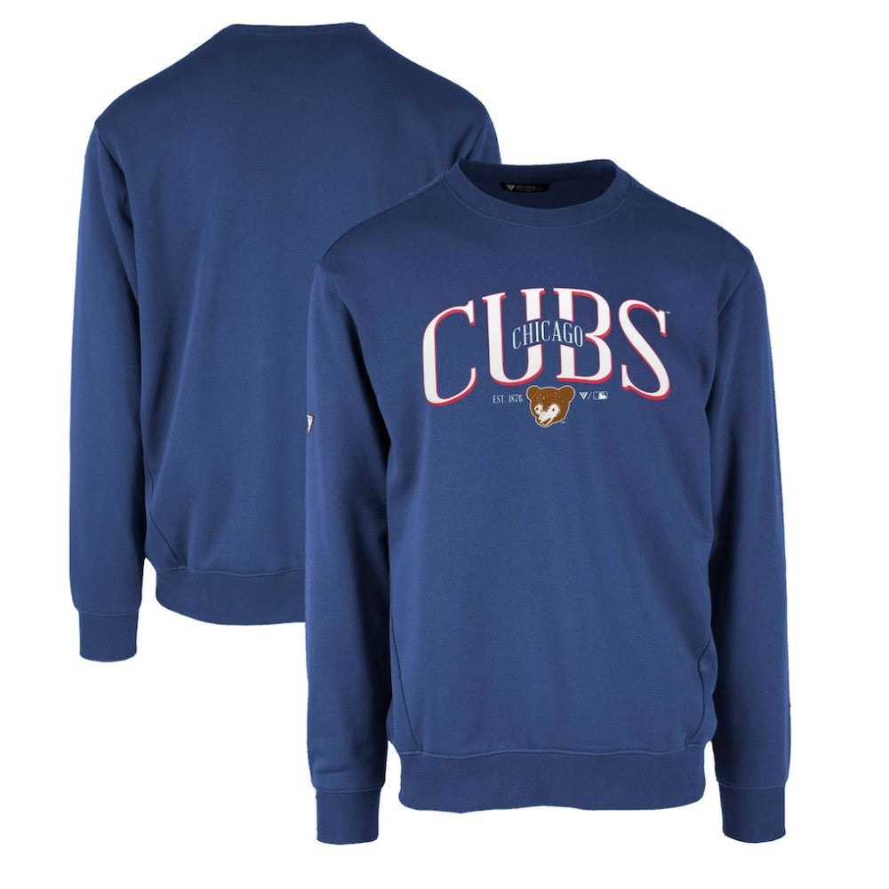 Chicago Cubs Levelwear Zane Cooperstown Collection Retro Spellout Pullover Sweatshirt - Royal - MLB Sale
