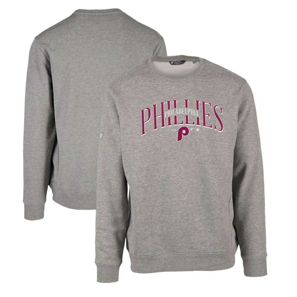 Philadelphia Phillies Levelwear Zane Cooperstown Collection Retro Spellout Pullover Sweatshirt - Gray - MLB Online