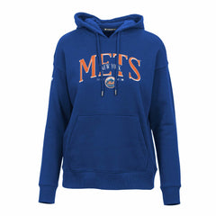 New York Mets Levelwear Women's Adorn Cooperstown Collection Retro Spellout Pullover Hoodie - Royal - MLB on Sale