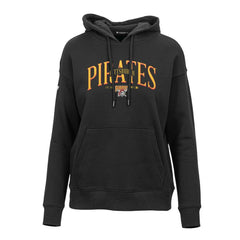 Pittsburgh Pirates Levelwear Women's Adorn Cooperstown Collection Retro Spellout Pullover Hoodie - Black - MLB on Sale