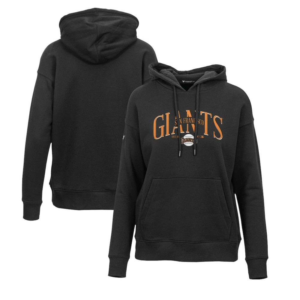San Francisco Giants Levelwear Women's Adorn Cooperstown Collection Retro Spellout Pullover Hoodie - Black - MLB Discount