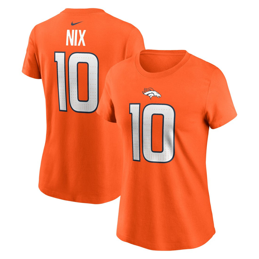 Nike Bo Nix Denver Broncos Women's Name & Number T-Shirt Orange