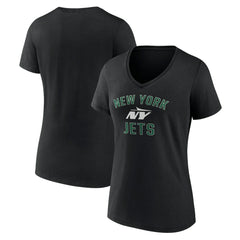 New York Jets Women's Victory Arch V-Neck T-Shirt Black