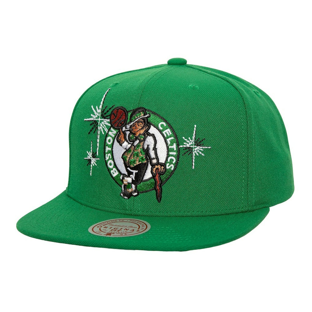 Boston Celtics Starlight Snapback Hat Kelly Green | Mitchell & Ness US