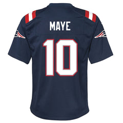 Nike Drake Maye New England Patriots Youth Game Jersey Navy