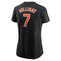 Jackson Holliday Baltimore Orioles Nike Women's Cooperstown Collection Fuse Name & Number T-Shirt - Black - Nike Lifestyle