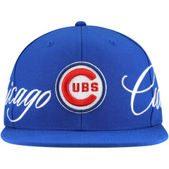 Chicago Cubs Mitchell & Ness Just Don x MLB Lux Script Snapback Hat - Royal - Mitchell & Ness Sale
