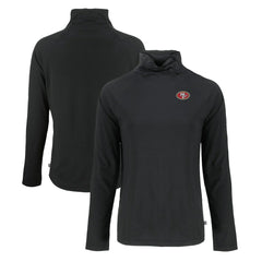 San Francisco 49ers Cutter & Buck Women's Coastline Epic Comfort Eco Recycled Funnel Neck Raglan Pullover Sweatshirt Black