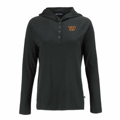 Washington Commanders Cutter & Buck Women's Coastline Epic Comfort Eco Recycled Raglan Pullover Hoodie Black
