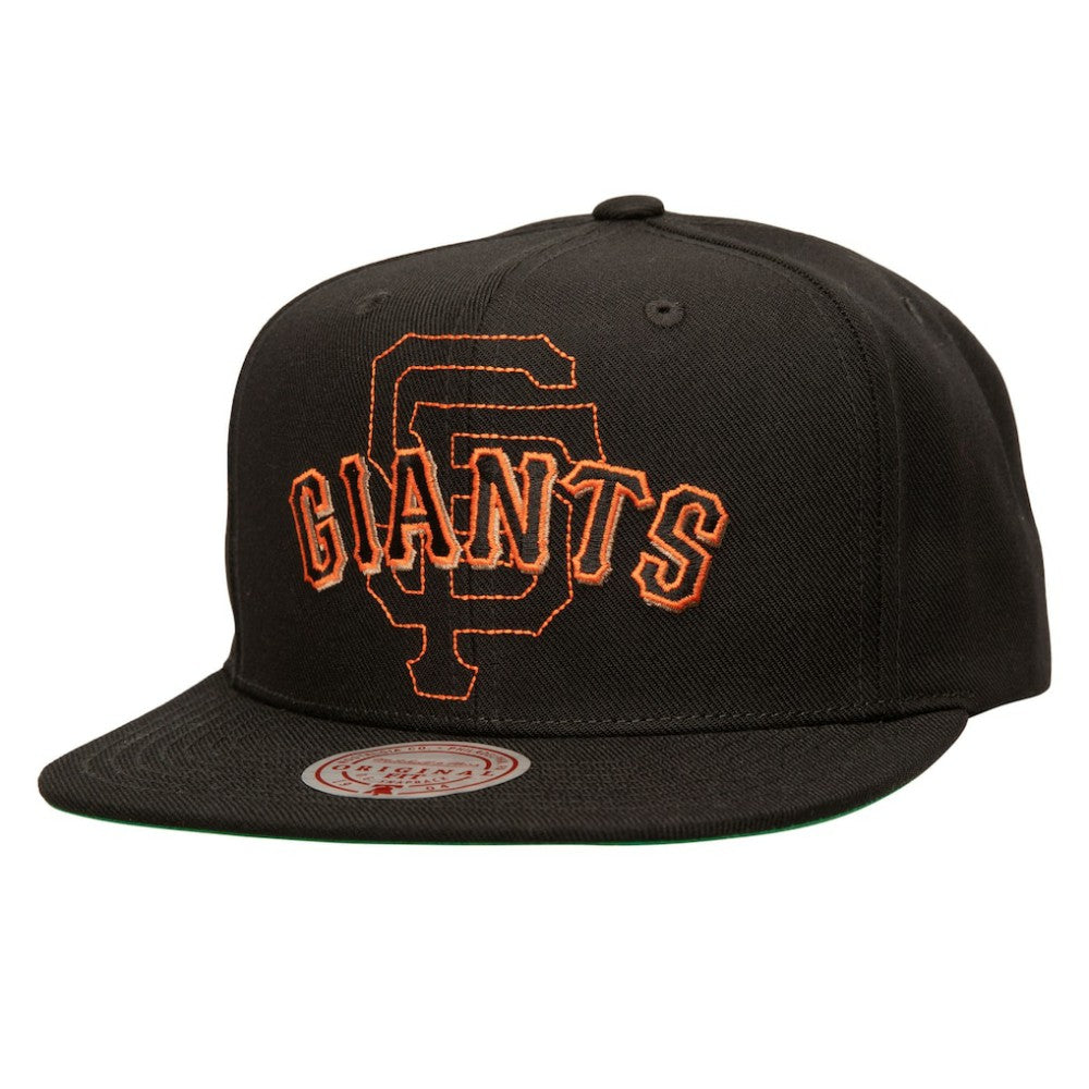 San Francisco Giants Mitchell & Ness Double Up Snapback Hat - Black - Mitchell & Ness on Sale