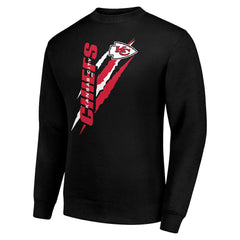 Kansas City Chiefs Starter Color Scratch Team Graphic Fleece Pullover Sweatshirt Black