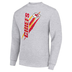 Kansas City Chiefs Starter Color Scratch Team Graphic Fleece Pullover Sweatshirt Heather Gray