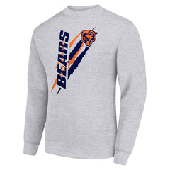Chicago Bears Starter Color Scratch Team Graphic Fleece Pullover Sweatshirt Heather Gray