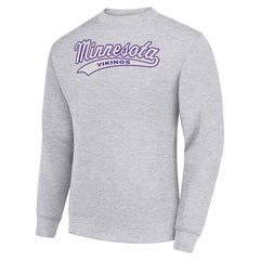 Minnesota Vikings Starter Tailsweep Team Graphic Tri-Blend Fleece Pullover Sweatshirt Heather Gray