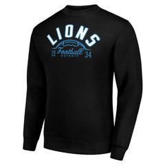 Detroit Lions Starter Half Ball Team Graphic Fleece Pullover Sweatshirt Black