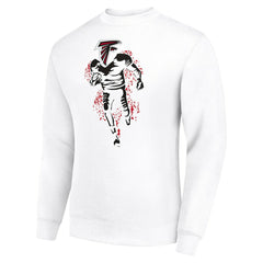 Atlanta Falcons Starter Logoface Team Graphic Tri-Blend Fleece Pullover Sweatshirt White