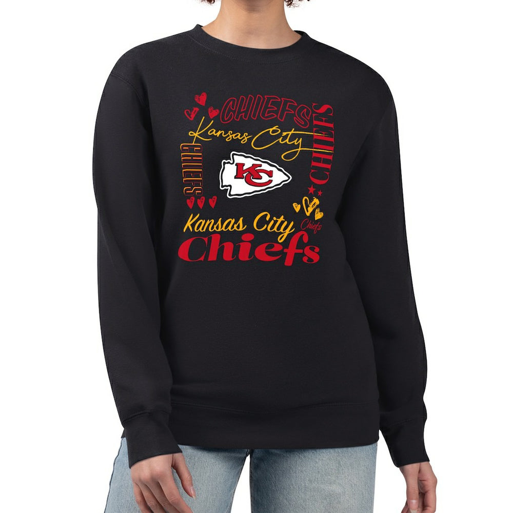 Kansas City Chiefs G-III 4Her by Carl Banks Women's Collage Graphic Fleece Pullover Sweatshirt Black