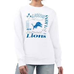 Detroit Lions G-III 4Her by Carl Banks Women's Collage Graphic Fleece Pullover Sweatshirt White