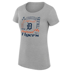 Detroit Tigers G-III 4Her by Carl Banks Women's Super-Slim Fit Lightweight Collage Team Graphic Crew Neck T-Shirt - Heather Gray - MLB Online