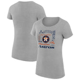 Houston Astros G-III 4Her by Carl Banks Women's Super-Slim Fit Lightweight Collage Team Graphic Crew Neck T-Shirt - Heather Gray - MLB Online