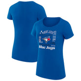 Toronto Blue Jays G-III 4Her by Carl Banks Women's Super-Slim Fit Lightweight Collage Team Graphic Crew Neck T-Shirt - Royal - MLB Lifestyle