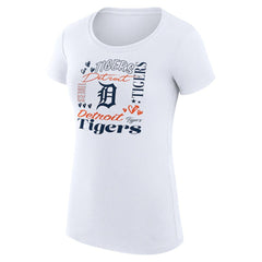 Detroit Tigers G-III 4Her by Carl Banks Women's Super-Slim Fit Lightweight Collage Team Graphic Crew Neck T-Shirt - White - MLB Online