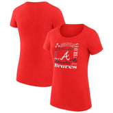 Atlanta Braves G-III 4Her by Carl Banks Women's Super-Slim Fit Lightweight Collage Team Graphic Crew Neck T-Shirt - Red - MLB Online