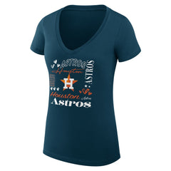 Houston Astros G-III 4Her by Carl Banks Women's Super-Slim Fit Lightweight Collage Team Graphic V-Neck T-Shirt - Navy - MLB Online