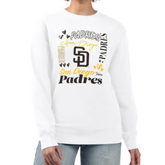 San Diego Padres G-III 4Her by Carl Banks Women's Collage Team Graphic Fleece Pullover Hoodie - White - MLB Sale