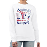 Texas Rangers G-III 4Her by Carl Banks Women's Collage Team Graphic Fleece Pullover Hoodie - White - MLB Lifestyle