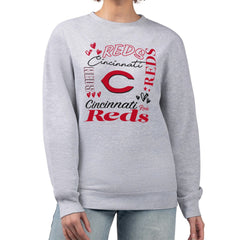 Cincinnati Reds G-III 4Her by Carl Banks Women's Collage Team Graphic Fleece Pullover Hoodie - Heather Gray - MLB Online