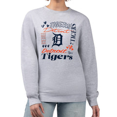 Detroit Tigers G-III 4Her by Carl Banks Women's Collage Team Graphic Fleece Pullover Hoodie - Heather Gray - MLB Lifestyle