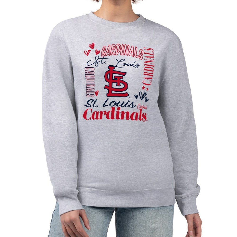 St. Louis Cardinals G-III 4Her by Carl Banks Women's Collage Team Graphic Fleece Pullover Hoodie - Heather Gray - MLB Lifestyle