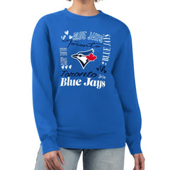 Toronto Blue Jays G-III 4Her by Carl Banks Women's Collage Team Graphic Fleece Pullover Hoodie - Royal - MLB on Sale