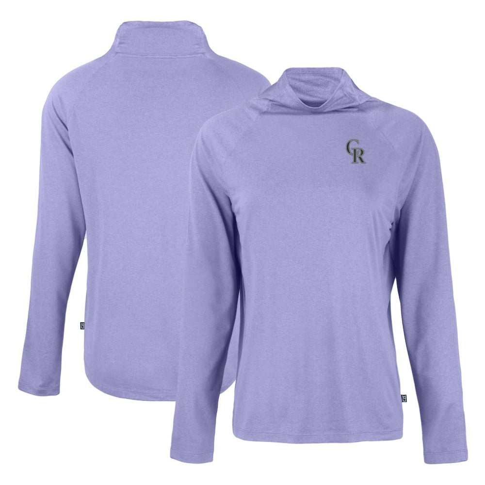 Colorado Rockies Cutter & Buck Women's Coastline Epic Comfort Eco Recycled Funnel Neck Raglan Pullover Top - Purple - MLB Online