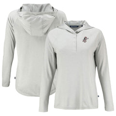 Cincinnati Reds Cutter & Buck Women's Cooperstown Collection Coastline Epic Comfort Eco Recycled Hoodie Raglan Long Sleeve T-Shirt - Gray - MLB on Sale