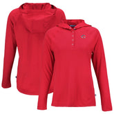Cincinnati Reds Cutter & Buck Women's Stars And Stripes Coastline Epic Comfort Eco Recycled Hoodie Raglan Long Sleeve T-Shirt - Red - MLB Discount
