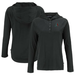 Arizona Diamondbacks Cutter & Buck Women's Coastline Epic Comfort Eco Recycled Hoodie Raglan Long Sleeve T-Shirt - Black - MLB Online