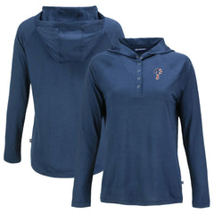 Philadelphia Phillies Cutter & Buck Women's Stars And Stripes Coastline Epic Comfort Eco Recycled Hoodie Raglan Long Sleeve T-Shirt - Navy - MLB Discount