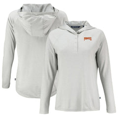 Pittsburgh Pirates Cutter & Buck Women's Cooperstown Collection Coastline Epic Comfort Eco Recycled Hoodie Raglan Long Sleeve T-Shirt - Gray - MLB Lifestyle