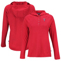 Texas Rangers Cutter & Buck Women's Coastline Epic Comfort Eco Recycled Hoodie Raglan Long Sleeve T-Shirt - Red - MLB Sale