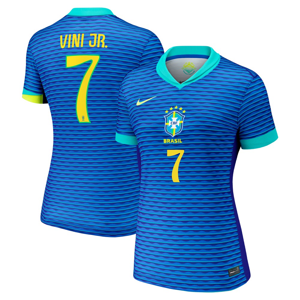 Vini Jr. Brazil National Team Women's 2024 Away Replica Jersey Blue - Nike